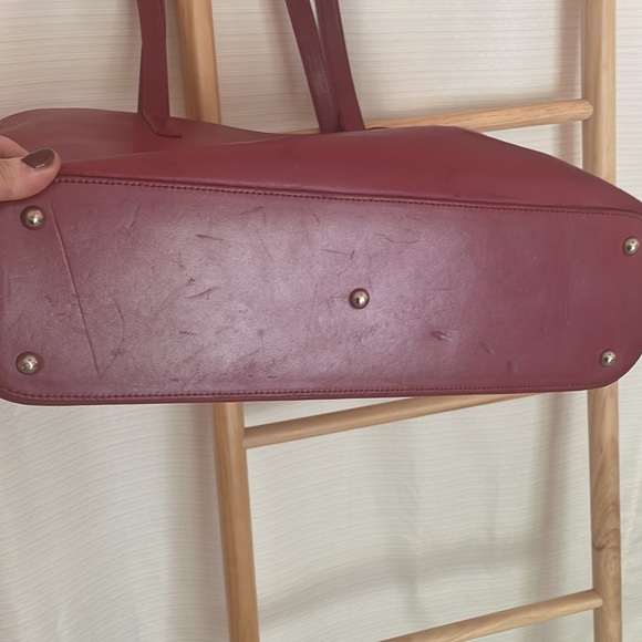 JACK GEORGES Red Italian Leather Laptop Shoulder Bag Dome Zip-Around Briefcase. - Picture 9 of 12